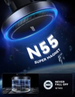 Cooling Fan Magnetic Wireless Car Charger Mount-Black - Image 4