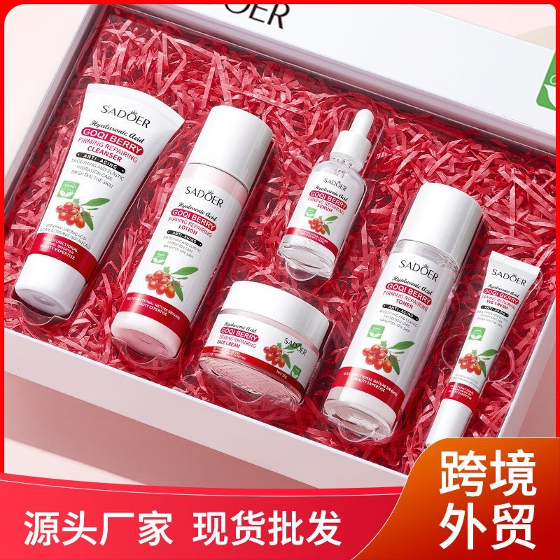 SADOER-Goji-Berry-Anti-Aging-Tightening-Gift-Set-100g120ml20g30ml120m-6.jpg SADOER Goji Berry Anti-Aging Tightening Gift Set 100g+120ml+20g+30ml+120ml+50g - Image 1