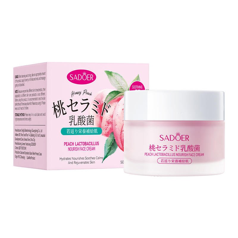 SADOER Peach Probiotic Nourishing Face Cream 50g (2) SADOER Peach Probiotic Nourishing Face Cream 50g - Image 1