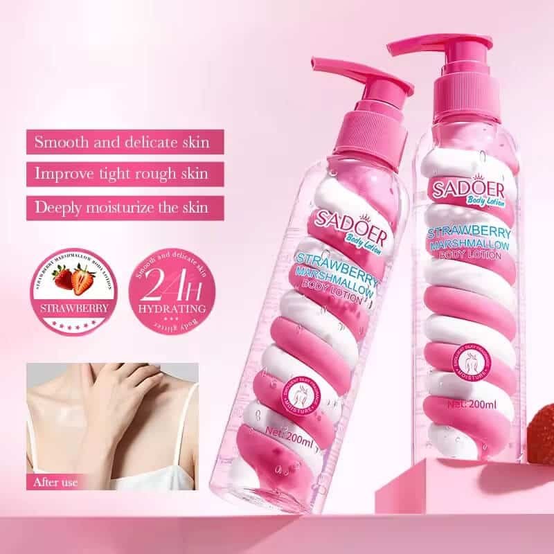 SADOER Strawberry Marshmallow (1) SADOER Strawberry Marshmallow Body Lotion 200ml - Image 1