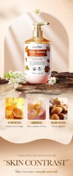 SADOER Sweet Almond Brightening and Moisturizing Body Lotion 500ml - Image 4