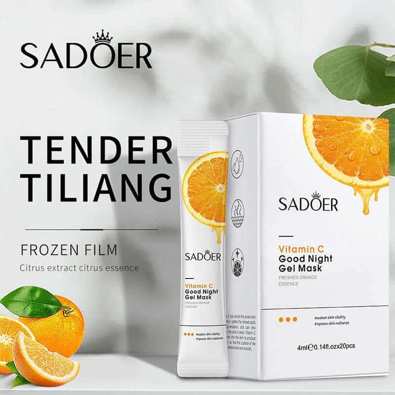 SADOER Vitamin C Overnight Gel Mask 4ml × 20pcs (4) SADOER Vitamin C Overnight Gel Mask 4ml × 20pcs - Image 1